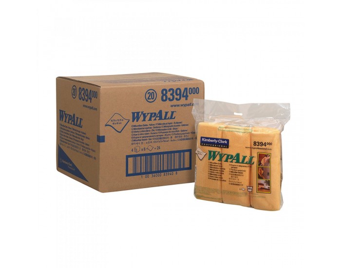 Kimberly-Clark Микрофибърна кърпа WypAll 8394, 40 х 40 cm, жълта, 6 броя