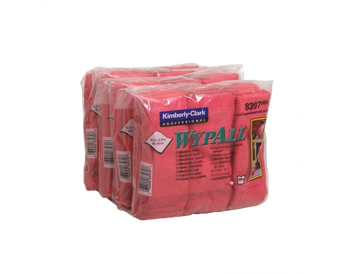 Kimberly-Clark Микрофибърна кърпа WypAll 8397, 40 х 40 cm, червена, 6 броя