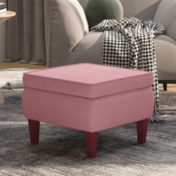 Sonata H Табуретка с дървени крака, розова, кадифе - Taburete
