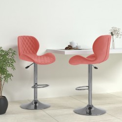 Sonata H Бар табуретки, 2 бр, розови, кадифе - Scaune de bar