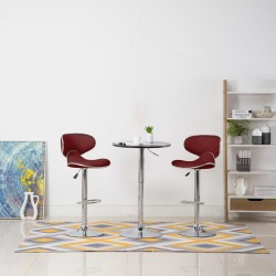 323649 Sonata H Bar Stools 2 pcs Wine Red Faux Leather - Scaune de bar