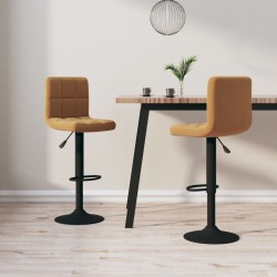 Sonata H Бар табуретки, 2 бр, кафяви, кадифе - Scaune de bar