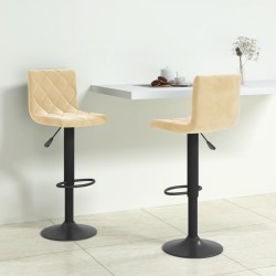 Sonata H Бар табуретки, 2 бр, кремави, кадифе - Scaune de bar