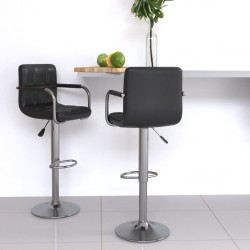 Sonata H Бар табуретки, 2 бр, черни, изкуствена кожа - Scaune de bar