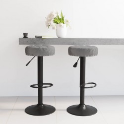 Sonata H Бар табуретки, 2 бр, тъмносиви, кадифе - Scaune de bar