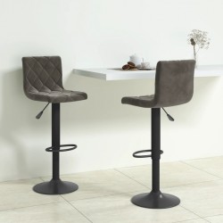 Sonata H Бар табуретки, 2 бр, тъмносиви, кадифе - Scaune de bar