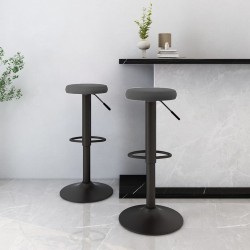 Sonata H Бар табуретки, 2 бр, тъмносиви, кадифе - Scaune de bar
