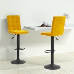 Sonata H Бар табуретки, 2 бр, горчица, кадифе - Scaune de bar
