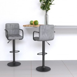 Sonata H Бар табуретки, 2 бр, светлосиви, кадифе - Scaune de bar