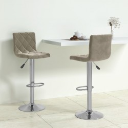 Sonata H Бар табуретки, 2 бр, светлосиви, кадифе - Scaune de bar