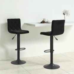 Sonata H Бар табуретки, 2 бр, черни, кадифе - Scaune de bar