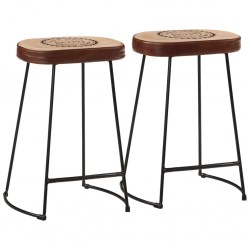 Sonata H Бар табуретки 2 бр тъмнокафяви 41x29x62 см - Scaune de bar