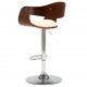 Sonata H Бар табуретка, кремава, извито дърво и изкуствена кожа