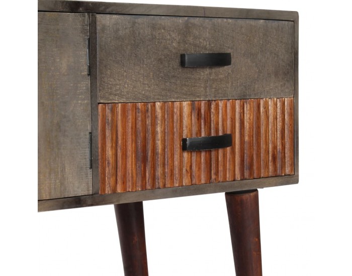 Sonata H Конзолна маса, сива, 120x35x75 cм, грубо манго масив