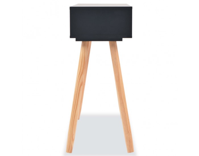 Sonata H Конзолна маса, иглолистна дървесина масив, 80x30x72 cм, черна