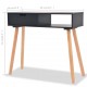 Sonata H Конзолна маса, иглолистна дървесина масив, 80x30x72 cм, черна