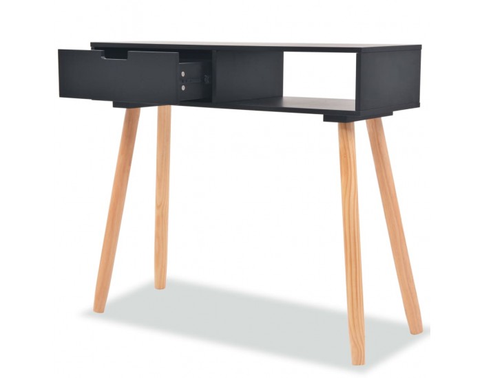 Sonata H Конзолна маса, иглолистна дървесина масив, 80x30x72 cм, черна