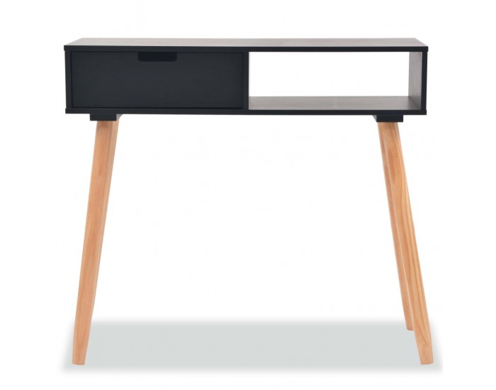 Sonata H Конзолна маса, иглолистна дървесина масив, 80x30x72 cм, черна