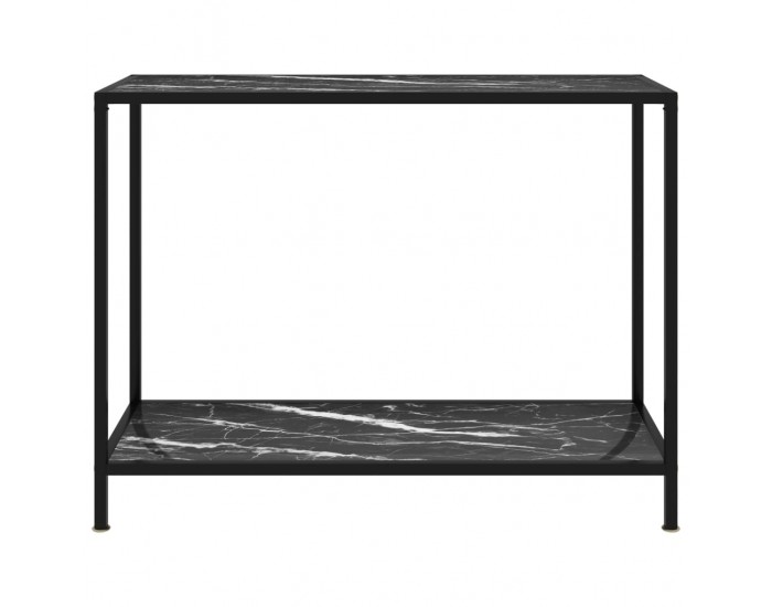 Sonata H Конзолна маса, черна, 100x35x75 cм, закалено стъкло
