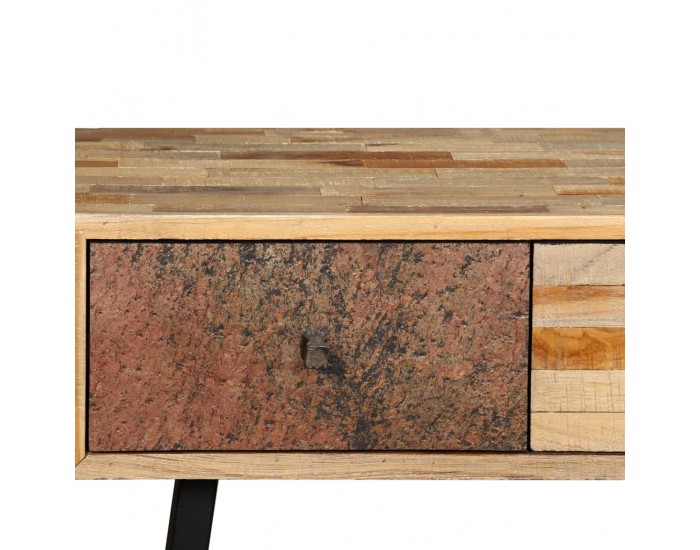 Sonata H Конзолна маса, регенерирано тиково дърво масив, 120x30x76 cм