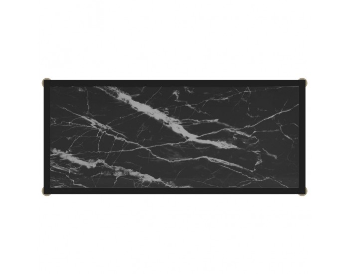 Sonata H Конзолна маса, черна, 80x35x75 cм, закалено стъкло