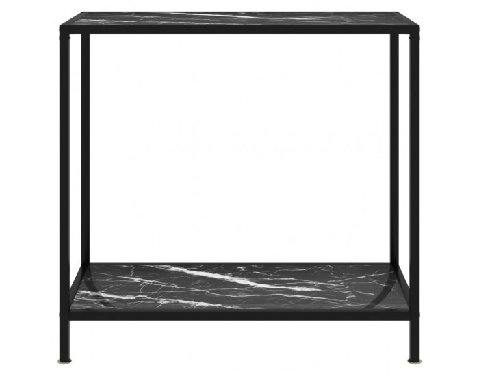 Sonata H Конзолна маса, черна, 80x35x75 cм, закалено стъкло