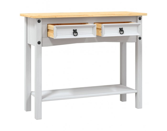 Sonata H Конзолна маса мексикански бор стил Корона бяла 90x34,5x73 cм