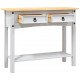 Sonata H Конзолна маса мексикански бор стил Корона бяла 90x34,5x73 cм