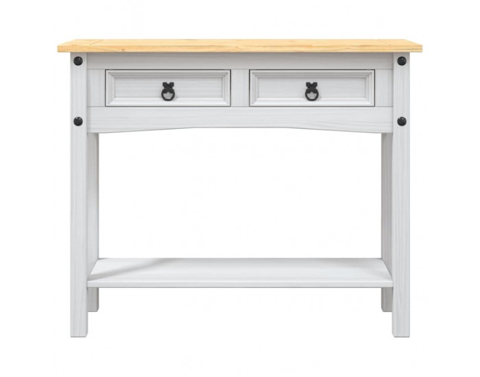 Sonata H Конзолна маса мексикански бор стил Корона бяла 90x34,5x73 cм