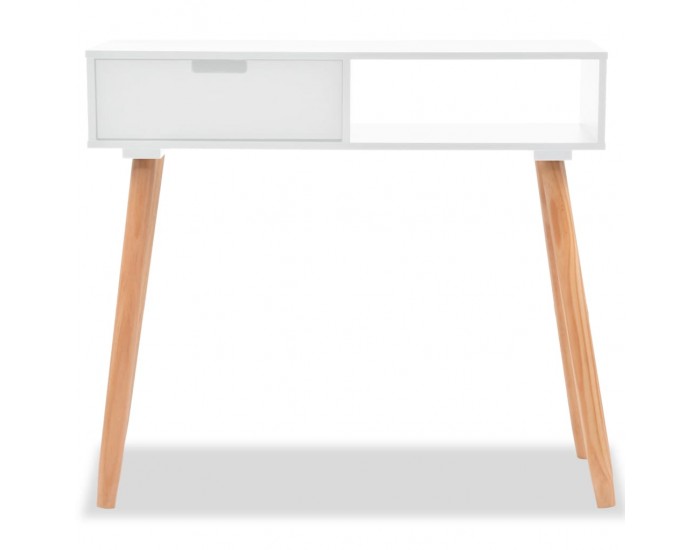 Sonata H Конзолна маса, иглолистна дървесина масив, 80x30x72 cм, бяла