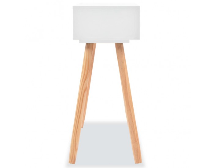 Sonata H Конзолна маса, иглолистна дървесина масив, 80x30x72 cм, бяла