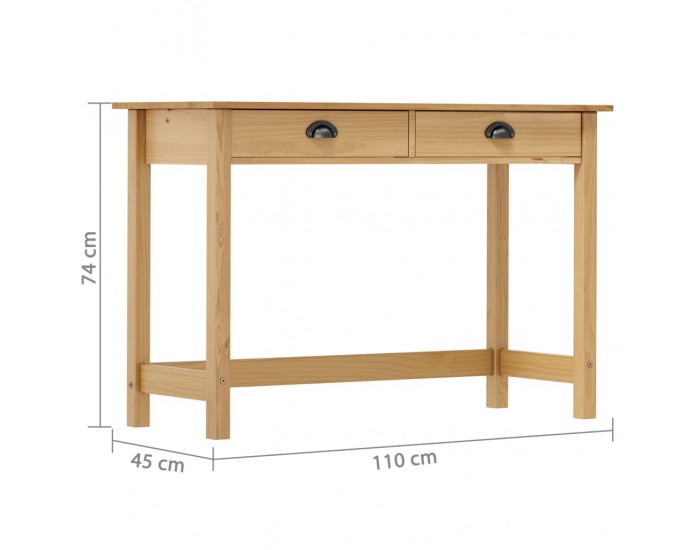 Sonata H Конзолна маса Hill с 2 чекмеджета 110x45x74 см бор масив
