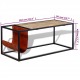 Sonata H Маса за кафе с място за списания от естествена кожа 110x50x45см