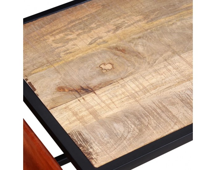 Sonata H Маса за кафе с място за списания от естествена кожа 110x50x45см