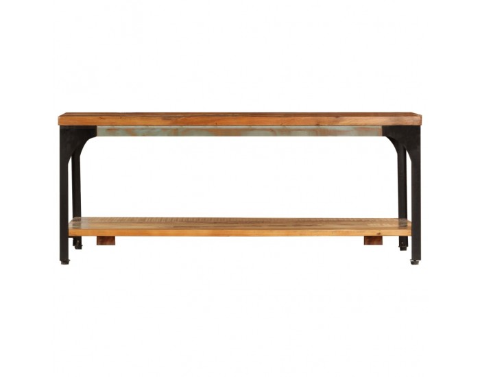 Sonata H Маса за кафе с рафт, 100х60х35 см, регенерирано дърво масив