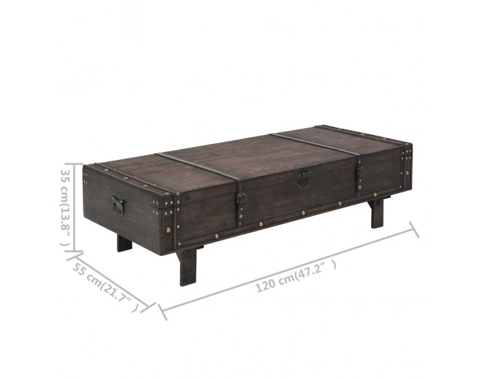 Sonata H Маса за кафе, масивна дървесина, винтидж, 120x55x35 cм