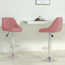 Sonata H Бар табуретки, 2 бр, розови, кадифе - Scaune de bar
