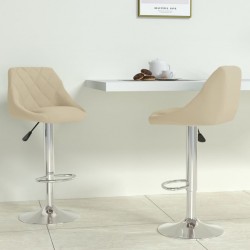 Sonata H Бар табуретки, 2 бр, кремави, кадифе - Scaune de bar