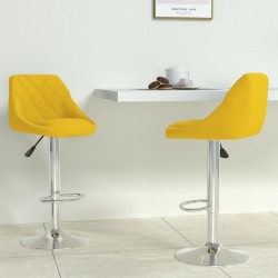Sonata H Бар табуретки, 2 бр, горчица, кадифе - Scaune de bar
