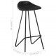 Sonata H Бар табуретки, 4 бр, черни, естествена кожа