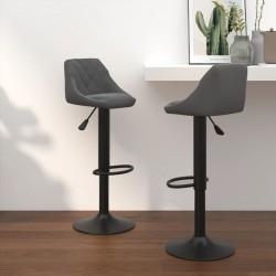 Sonata H Бар табуретки, 2 бр, тъмносиви, кадифе - Scaune de bar