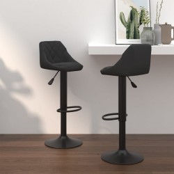 Sonata H Бар табуретки, 2 бр, черни, кадифе - Scaune de bar