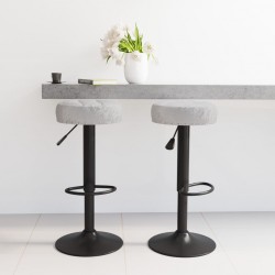 Sonata H Бар табуретки, 2 бр, сиви, кадифе - Scaune de bar