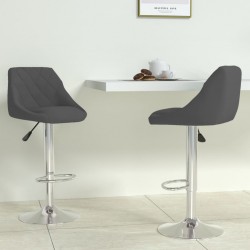 Sonata H Бар табуретки, 2 бр, тъмносиви, кадифе - Scaune de bar
