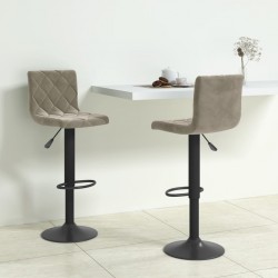 Sonata H Бар табуретки, 2 бр, светлосиви, кадифе - Scaune de bar