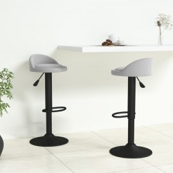Sonata H Бар табуретки, 2 бр, светлосиви, кадифе - Scaune de bar