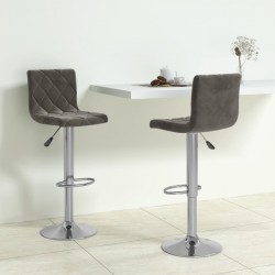 Sonata H Бар табуретки, 2 бр, тъмносиви, кадифе - Scaune de bar