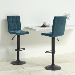 Sonata H Бар табуретки, 2 бр, сини, кадифе - Scaune de bar