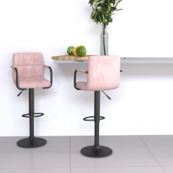 Sonata H Бар табуретки, 2 бр, розови, кадифе - Scaune de bar