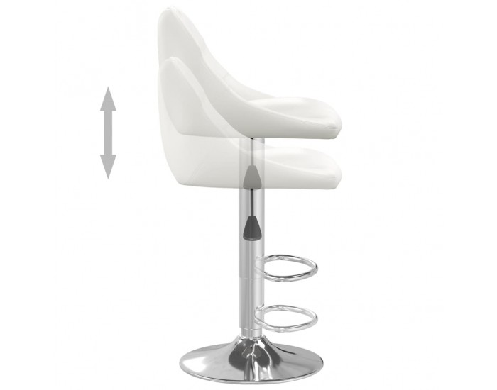 Sonata H Бар табуретки, 2 бр, бели, изкуствена кожа